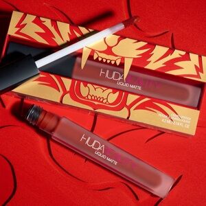 🆕 Huda Beauty Liquid Matte Lipstick in Red 08 Lucky BNIB Limited Edition